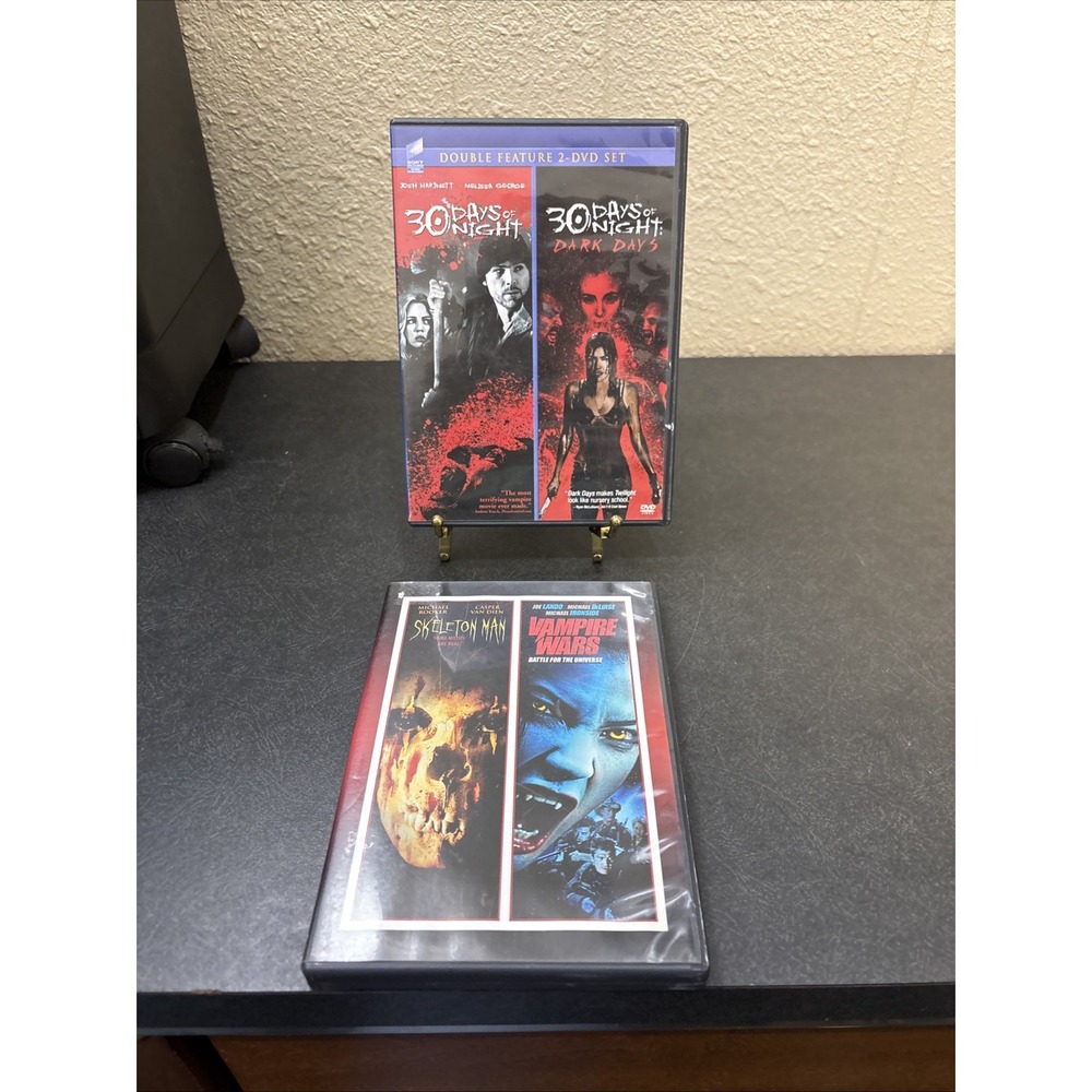 Lot of 2 Double Feature Horror DVDs~Skeleton Man/Vampire Wars & 30days of Night